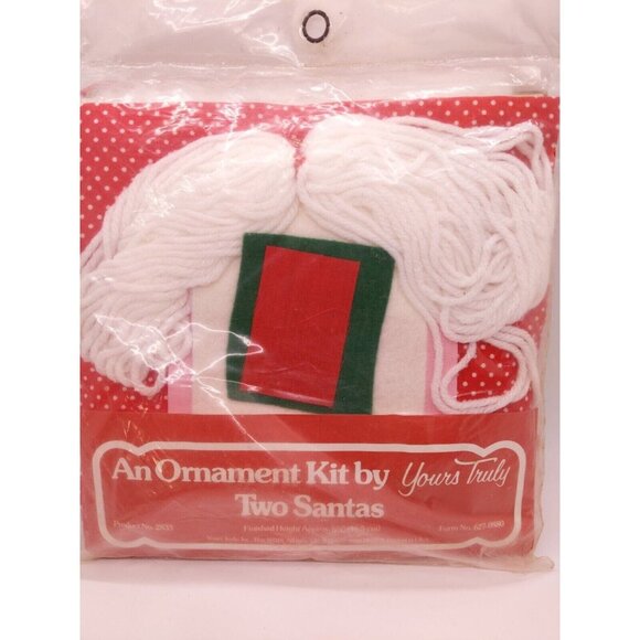 vtg 80s 1980 Yours Truly Ornament Kit Two Santas #2833 Christmas - Picture 4 of 5